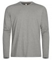 Heren T-shirt lange Mouw Clique Basic Grijs melange